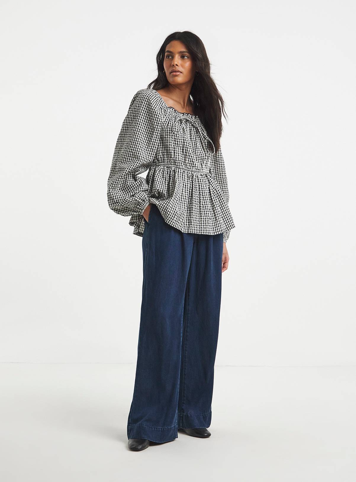 SIMPLY BE Gingham Square Neck Blouse 20 - Image 4